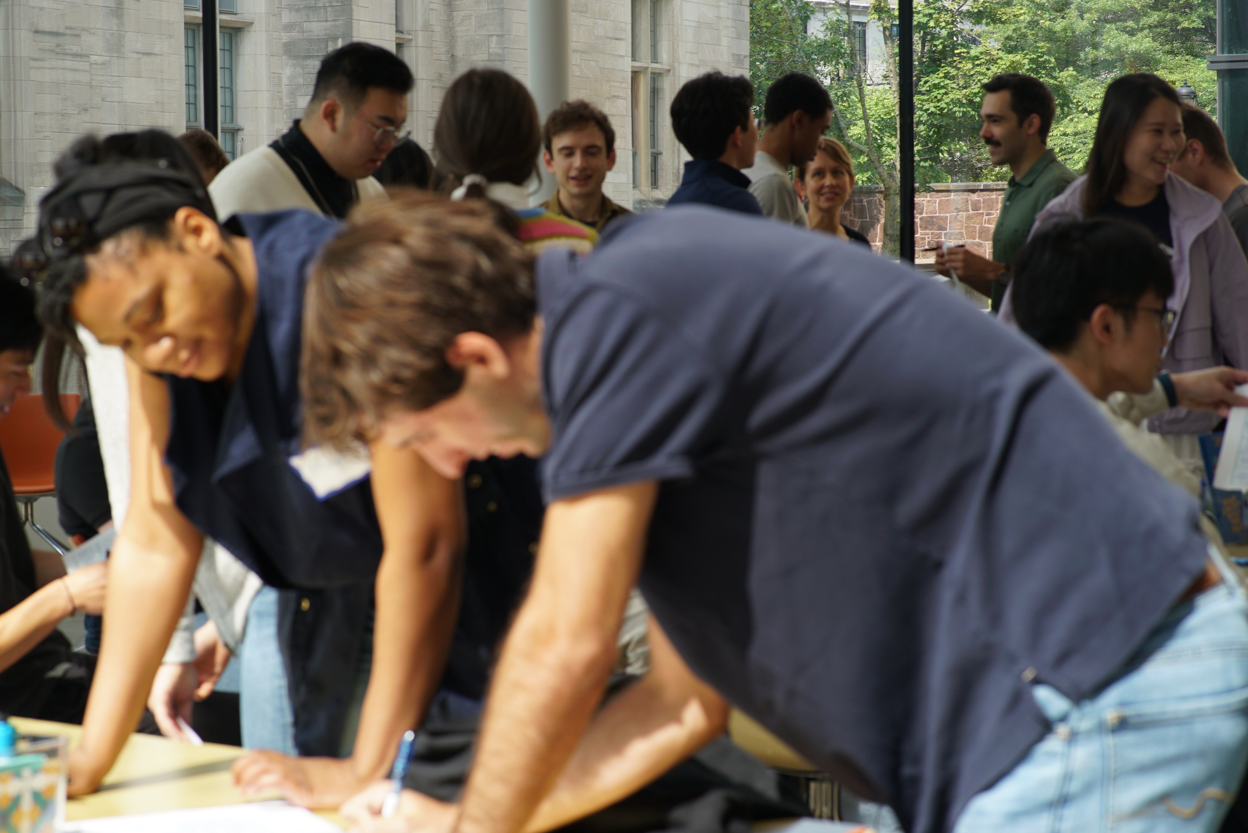 students brainstorming